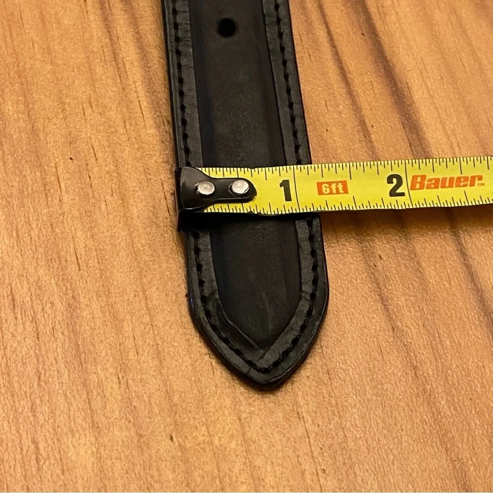 COLUMBIA / Men's Black Leather Belt Silver Buckle Size 42